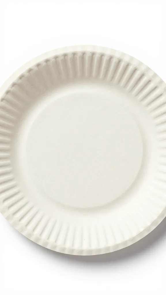 Closeup of a single painted paper plate character on clean backdrop