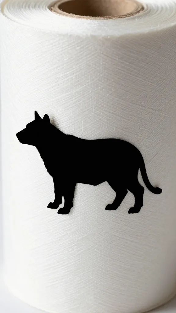 closeup of a single roll transformed into a small animal silhouette