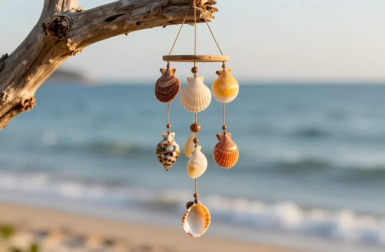 How to make seashell crafts wind chimes step by step