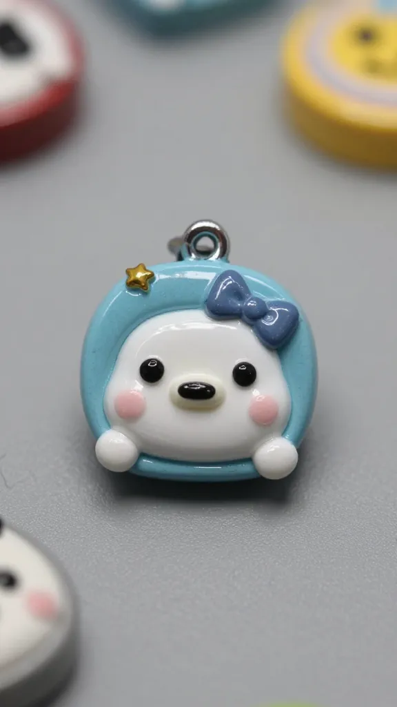 Closeup of a pro-grade resin charm being sanded