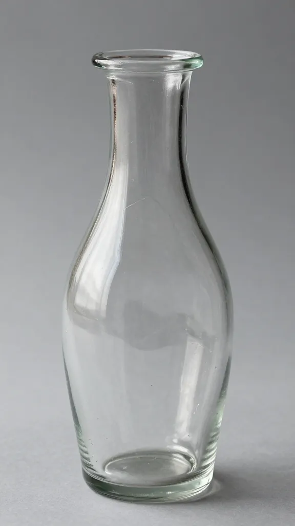 closeup of a repurposed glass bottle turned chic vase