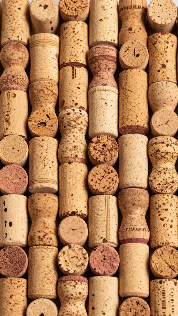 Macro shot of corks forming a checkerboard pattern on backing