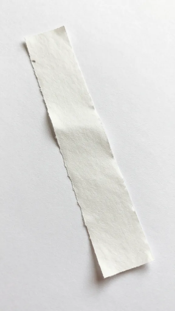 closeup of a single strip of torn paper ready for art project