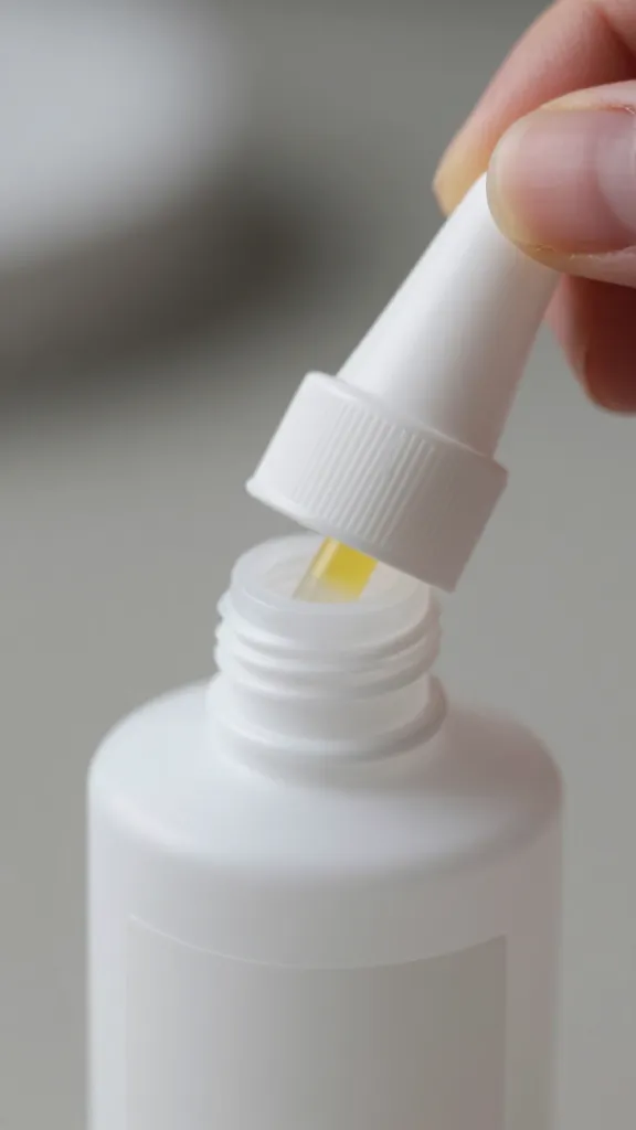 focused shot of a glue bottle applying a pop-up tab